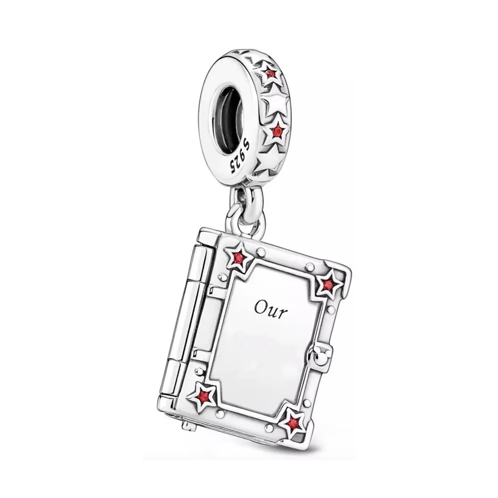 925 Sterling Silver Blue Planet & Dolphin Galaxy Dangle Charm | Women’s Bracelet DIY Jewelry