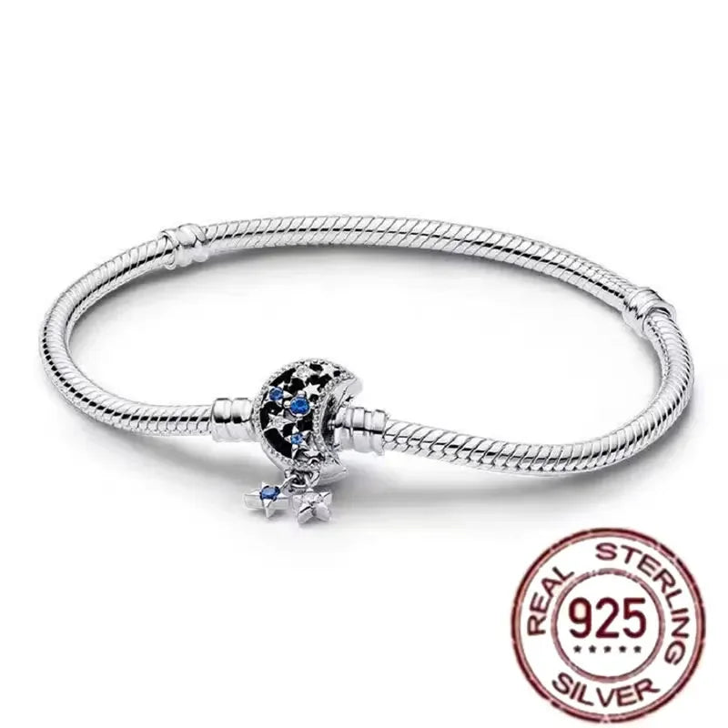 Miniso Disney 925 Sterling Silver Bracelet | Pandora Style Jewelry Gift