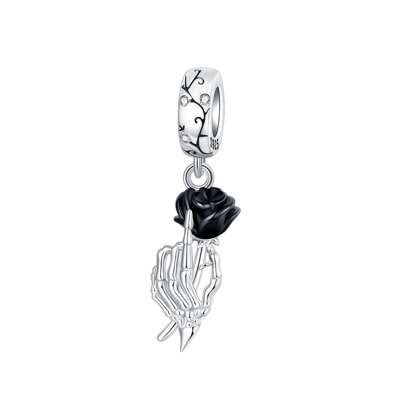 Original 925 Sterling Silver Horror Charms – Nun, Grim Reaper & Poison Apple Pendants for DIY Bracelet