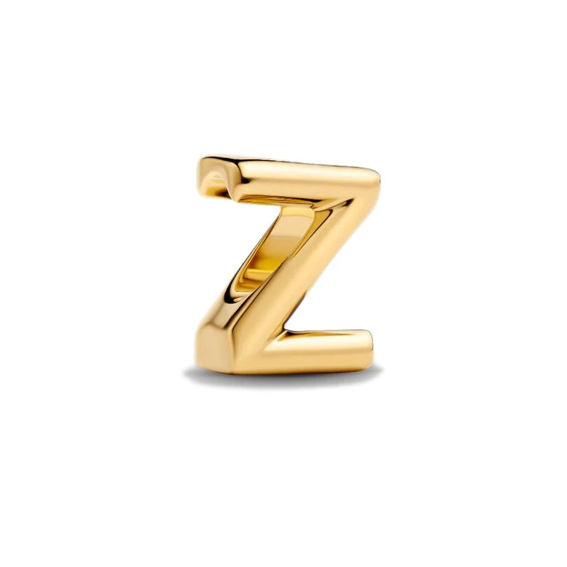 925 Sterling Silver Gold A–Z Alphabet Letter Charms | Exquisite Pendant Beads Fit Original Bracelet Women DIY Jewelry