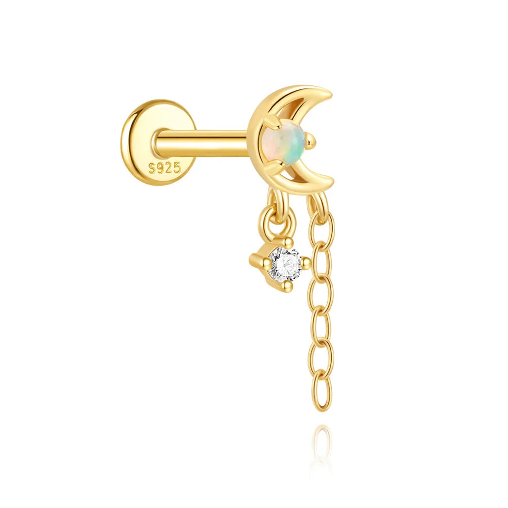 CANNER 925 Sterling Silver Horse Eye Tassel Zircon Drop Earrings – Minimalist Geometric Jewelry for Women