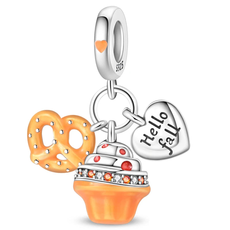 Original 925 Sterling Silver Luminous Lantern & Magic Cat Charm Bead | Glowing Angel Jungle Pendant for Bracelet Jewelry