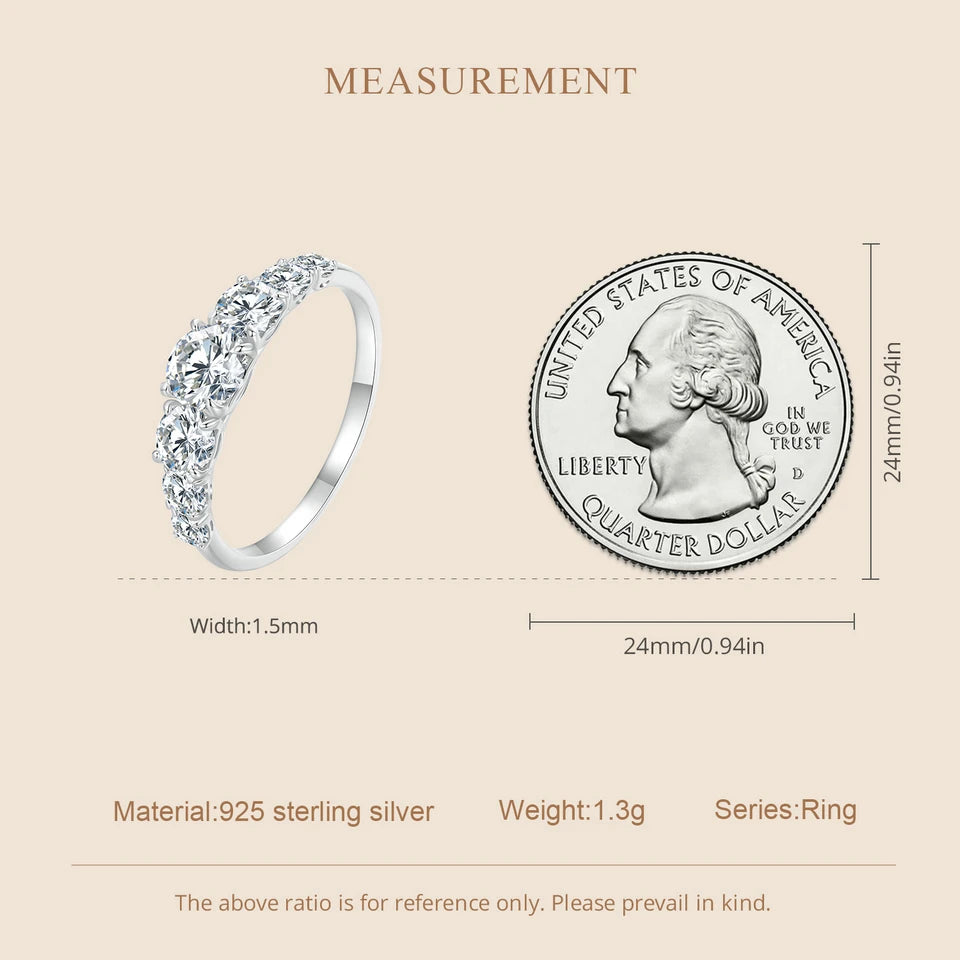 Bamoer D Color VVS1 EX Moissanite Heart Ring – 925 Sterling Silver Engagement & Wedding Jewelry for Women