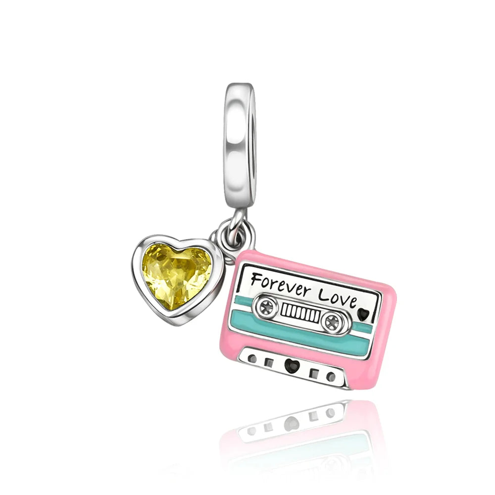 Original 925 Sterling Silver Charms | Bag, Earphone, Magic Cube, Watch & Games Console Beads for Bracelets & Necklaces