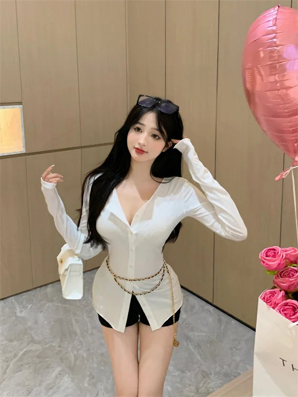 Women's Slimming Long Sleeve Cardigan | Korean Style Open Front Coat | Autumn Fashion Casual Outerwear