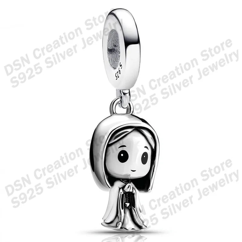 925 Sterling Silver Disney Charms | Stitch, Mickey & Cheshire Cat Beads for Original Bracelet Halloween Jewelry Gift