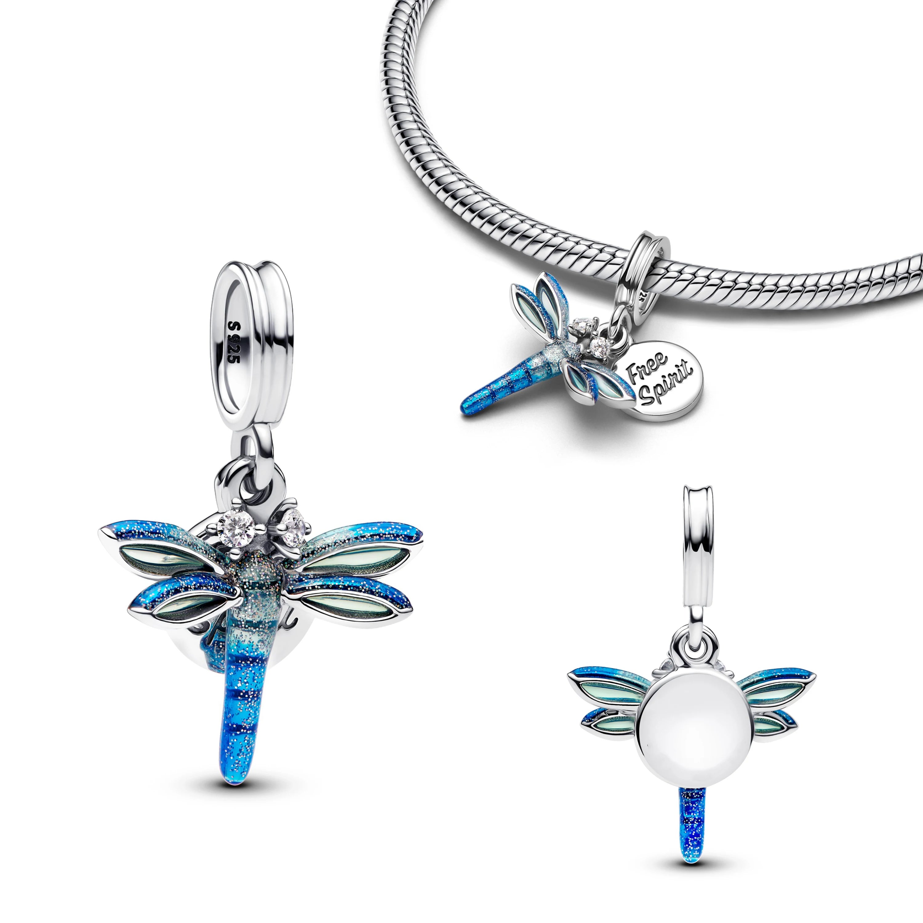 2025 New Butterfly, Dragonfly & Hummingbird Pendant Charm | 925 Silver Bracelet Jewelry for Women Gift