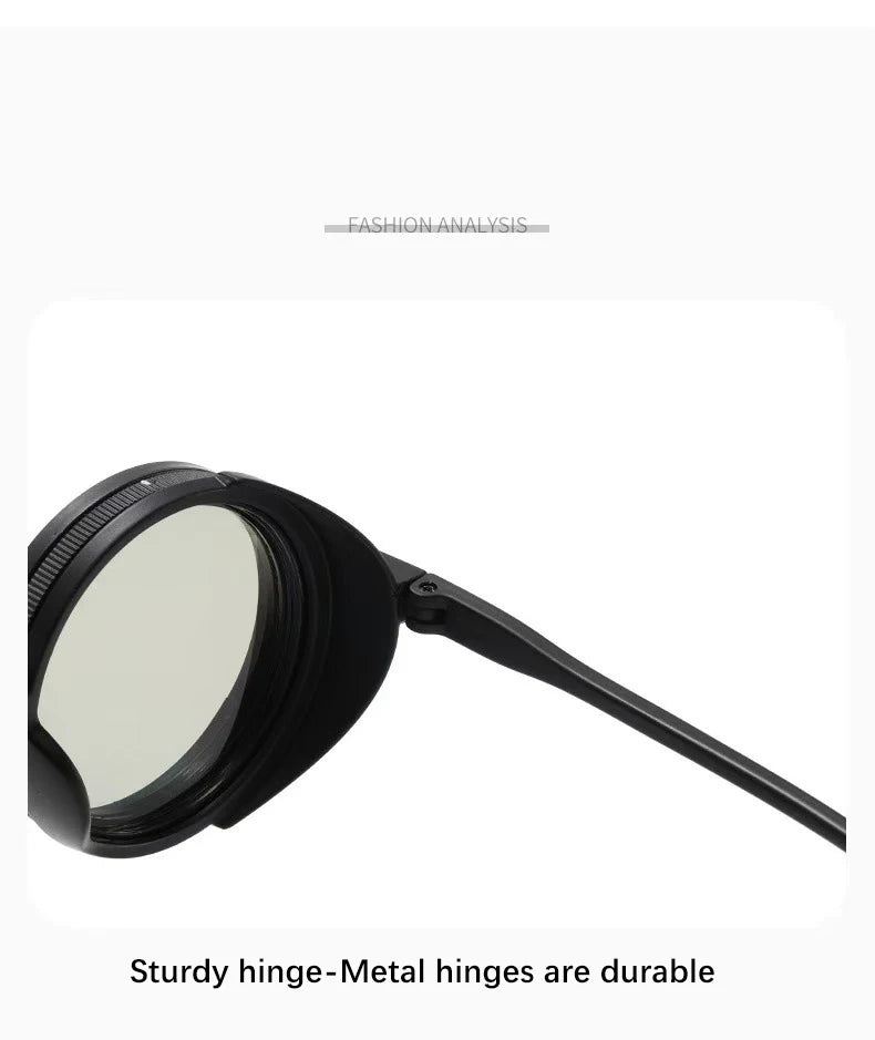 Polarized Adjustable Dimming Round Punk Sunglasses for Men – 2025 Luxury Brand Vintage Steampunk Sun Glasses | UV400 Shades