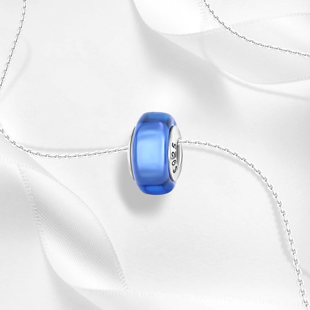 New 925 Sterling Silver Pink Daisy Murano Glass Charm | Cold Enamel Bead Fit Pandora Bracelet & Necklace