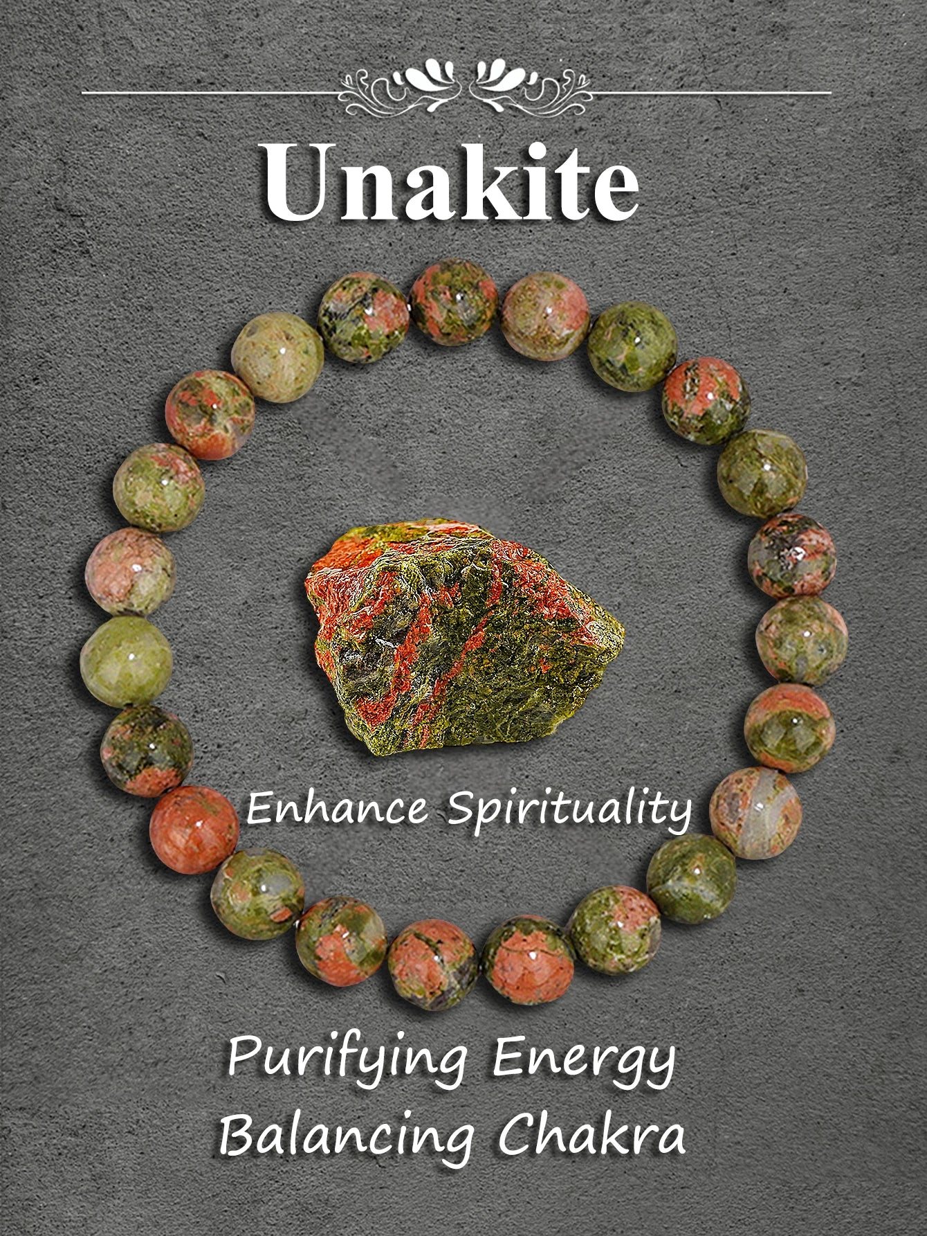 Original Pink Zebra Stone Bead Bracelet – Natural Reiki Healing Crystal Jewelry for Positive Energy & Balance Women Men