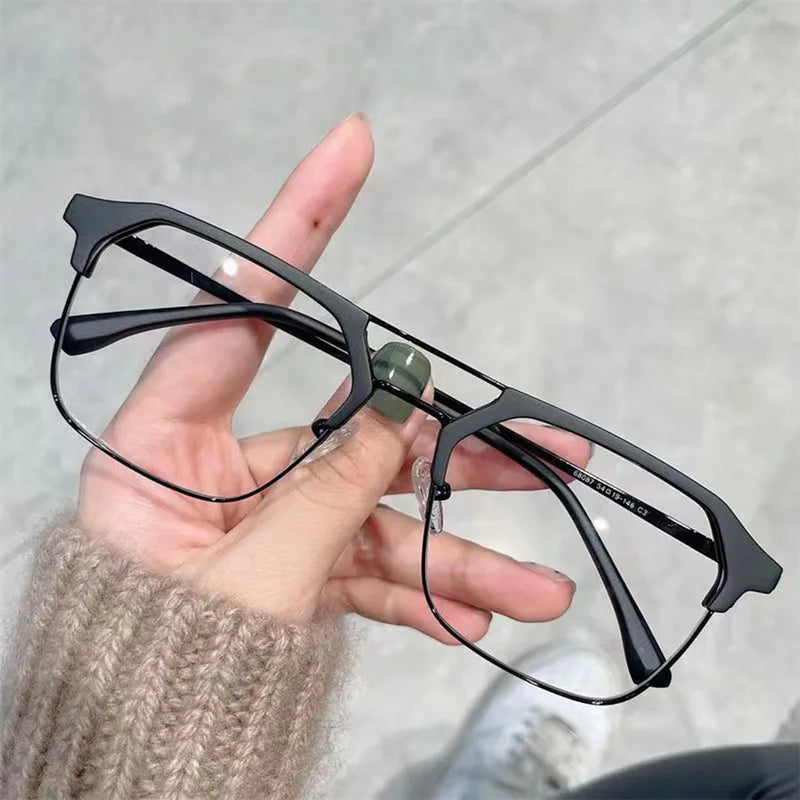 Luxury Brand Square Black Frame Myopia Glasses – Anti-Blue Light Nearsighted Eyeglasses Unisex (0 to -4.0 Diopters)
