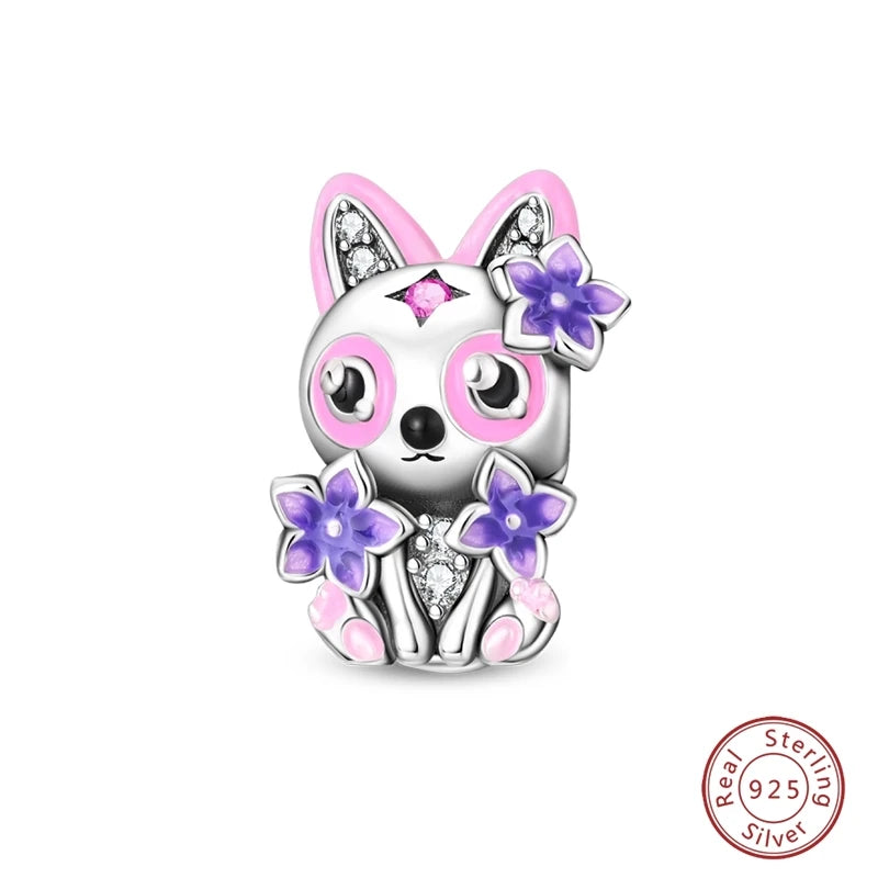 925 Sterling Silver Animal & Love Charms | Cat, Elephant, Bear, Swan & Easter Egg Beads Fit Original 3mm Bracelets DIY Jewelry