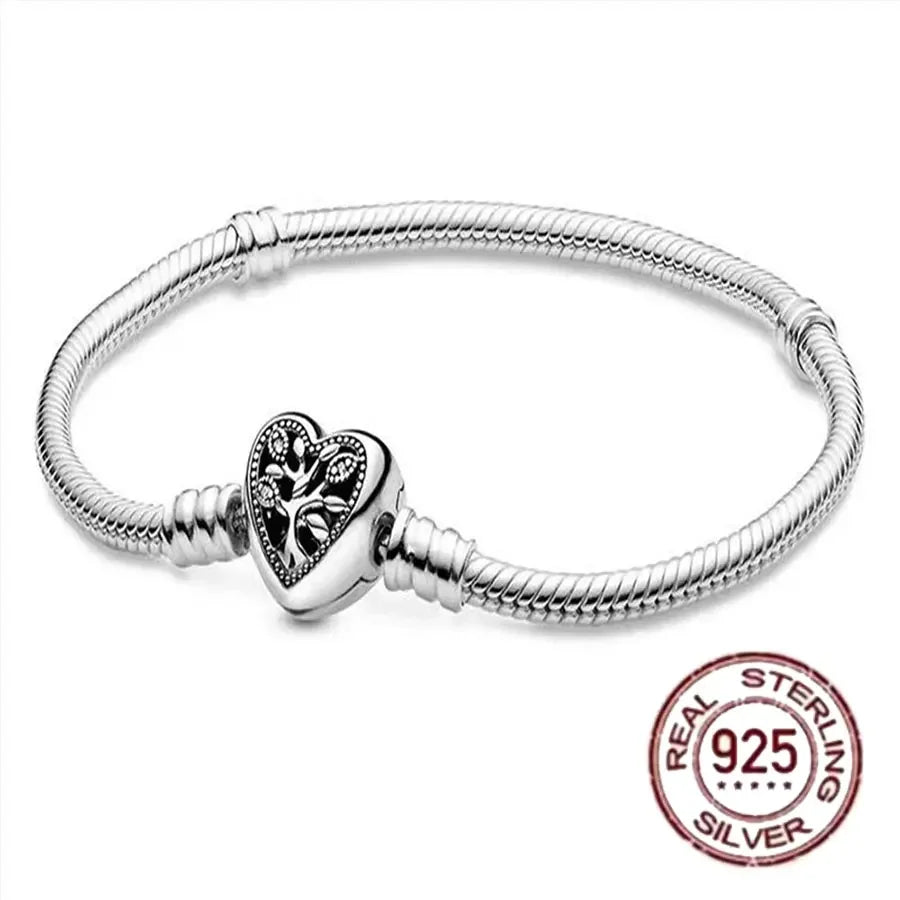 Miniso Disney 925 Sterling Silver Bracelet | Pandora Style Jewelry Gift