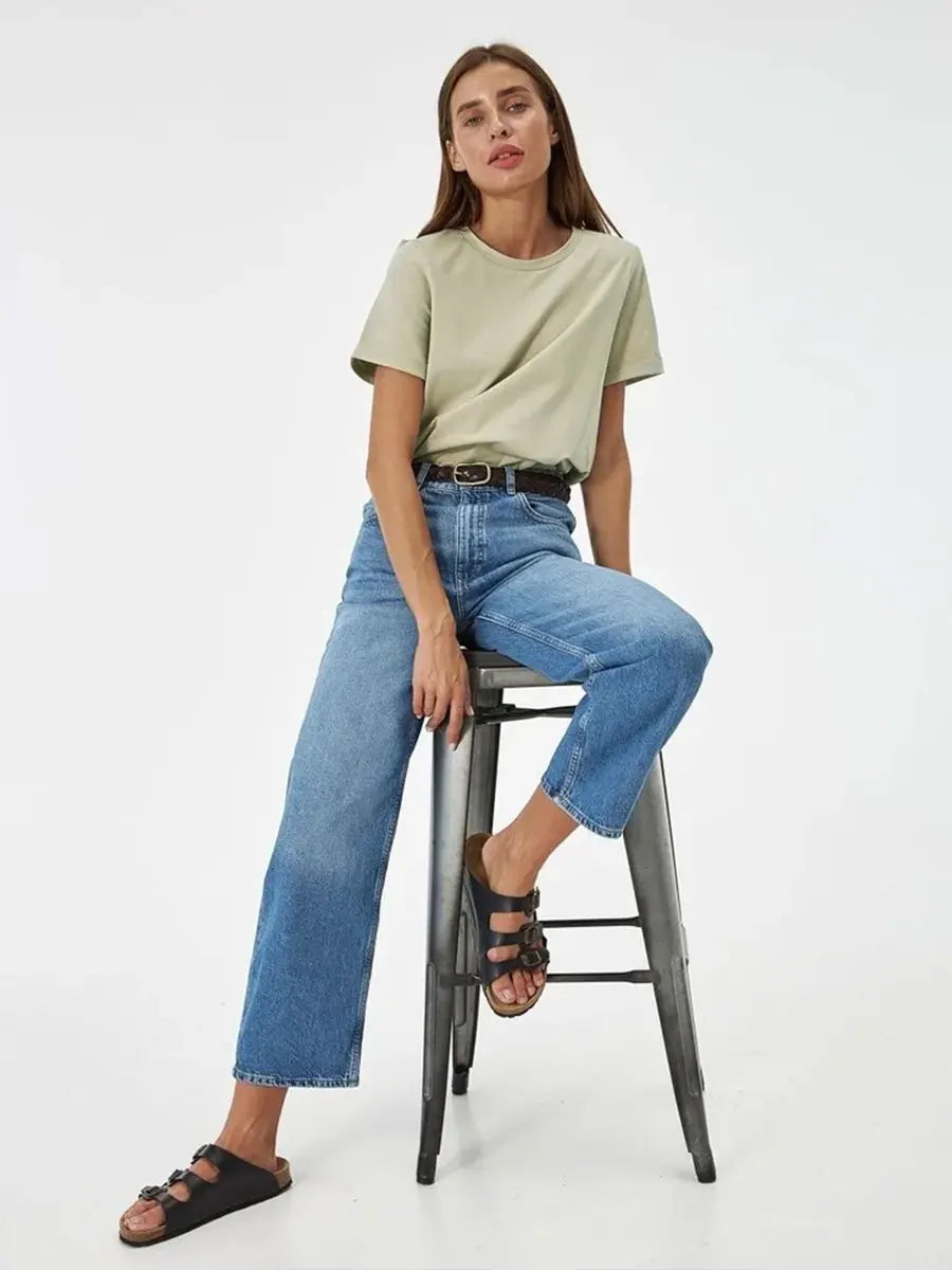 Bornladies Women’s Summer Cotton T-Shirt | Basic Solid Short Sleeve Loose Top | Fashionable Bottoming Shirt