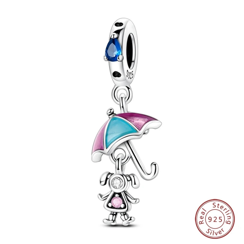 925 Sterling Silver Animal & Love Charms | Cat, Elephant, Bear, Swan & Easter Egg Beads Fit Original 3mm Bracelets DIY Jewelry