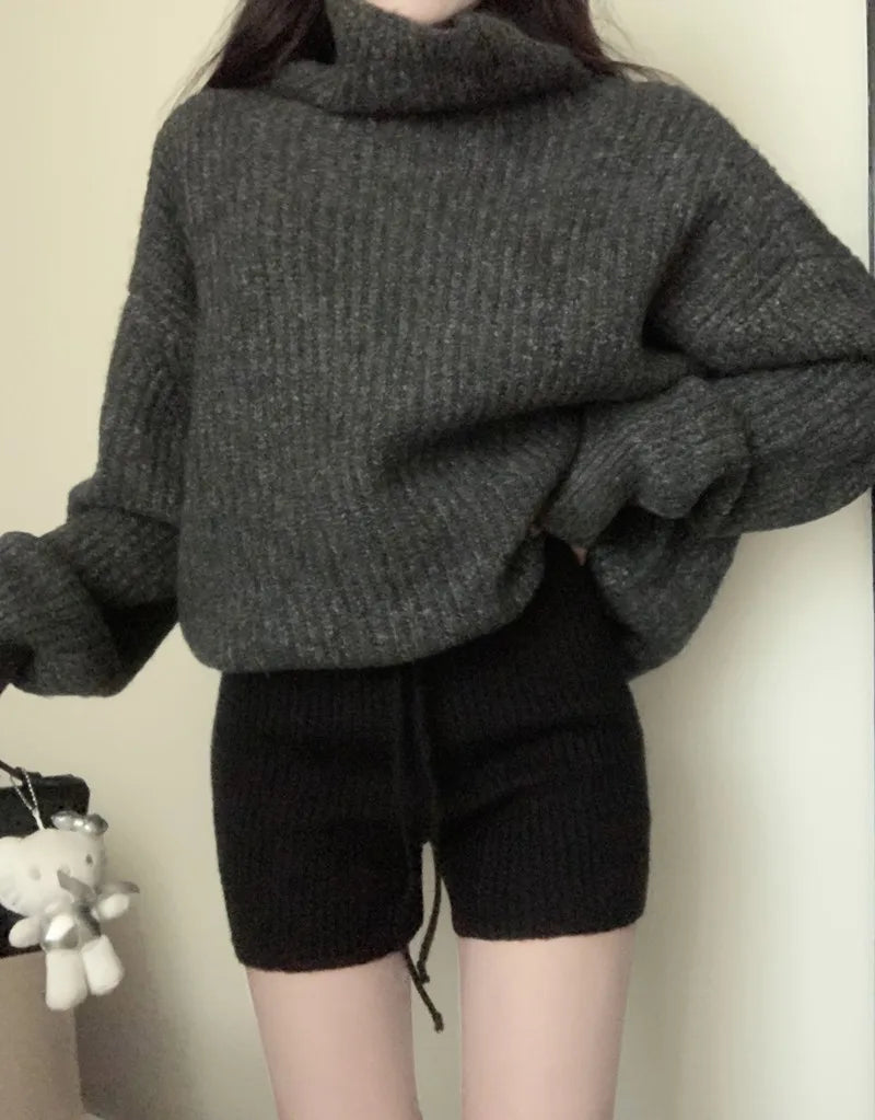High Waist Knitted Wool Wide-Leg Pants for Women – Autumn Casual Straight Bootcut Trousers
