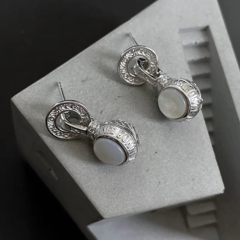 VENTFILLE 925 Sterling Silver Asymmetric Lava Earrings – Women’s Hip Hop Luxury Jewelry