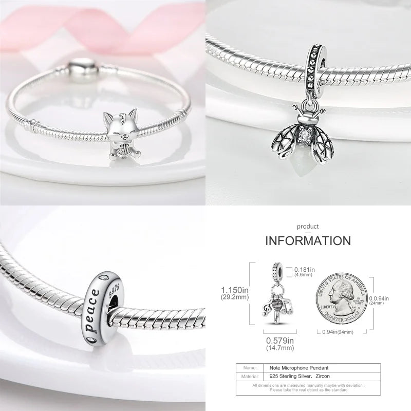 925 Sterling Silver Bee Series Charms | Fit Original Pandora Bracelet – DIY Women’s Jewelry Beads Hot Sale
