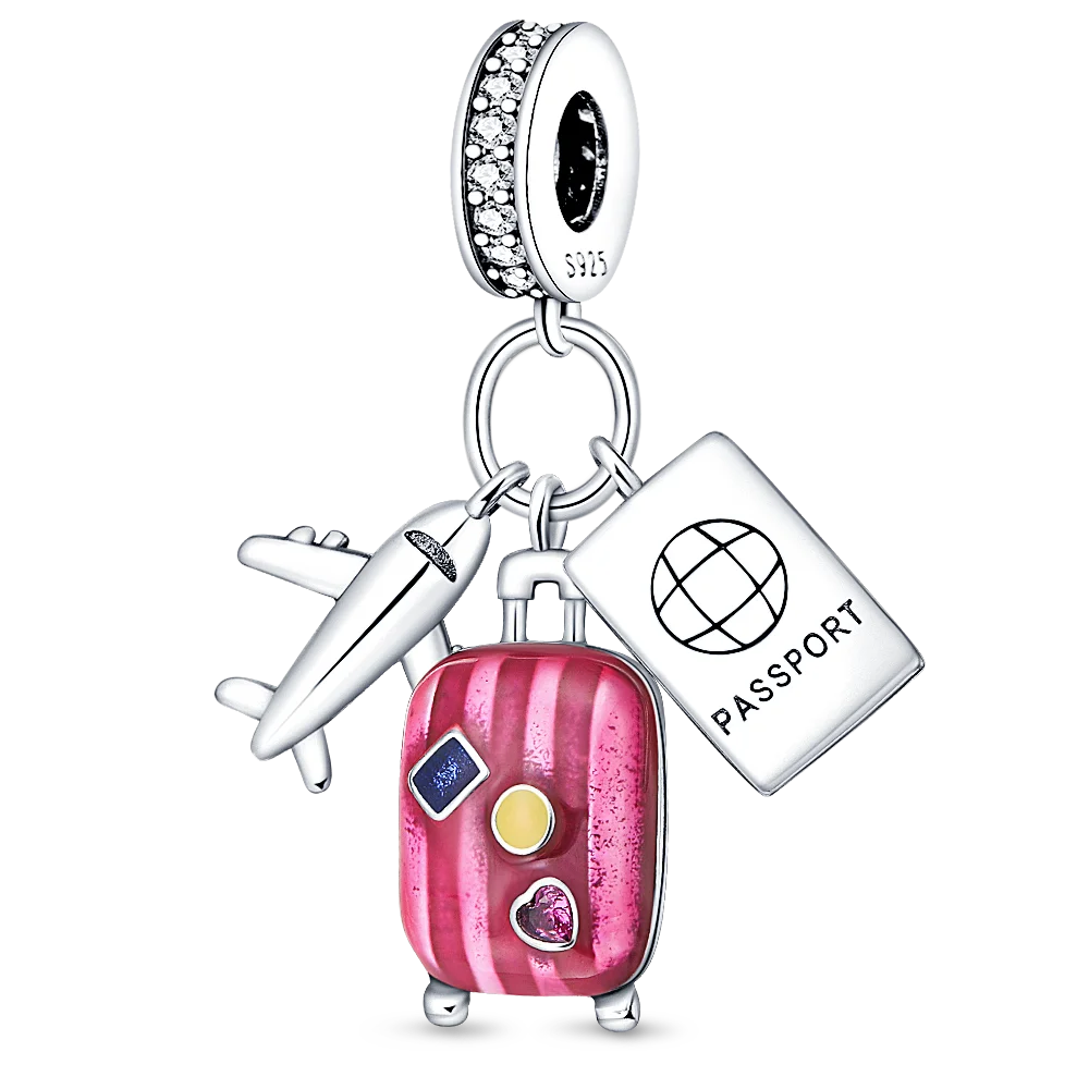 925 Sterling Silver Family Butterfly & Airplane Dangle Beads | Fit Original Charm Bracelets | DIY Women Jewelry Making