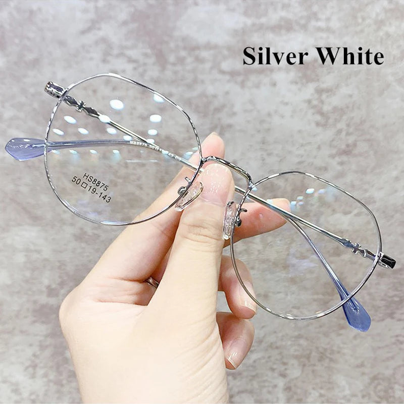 Anti Blue Light Metal Polygon Myopia Glasses – Unisex Computer Optical Eyeglasses for Women & Men | Goggle Style