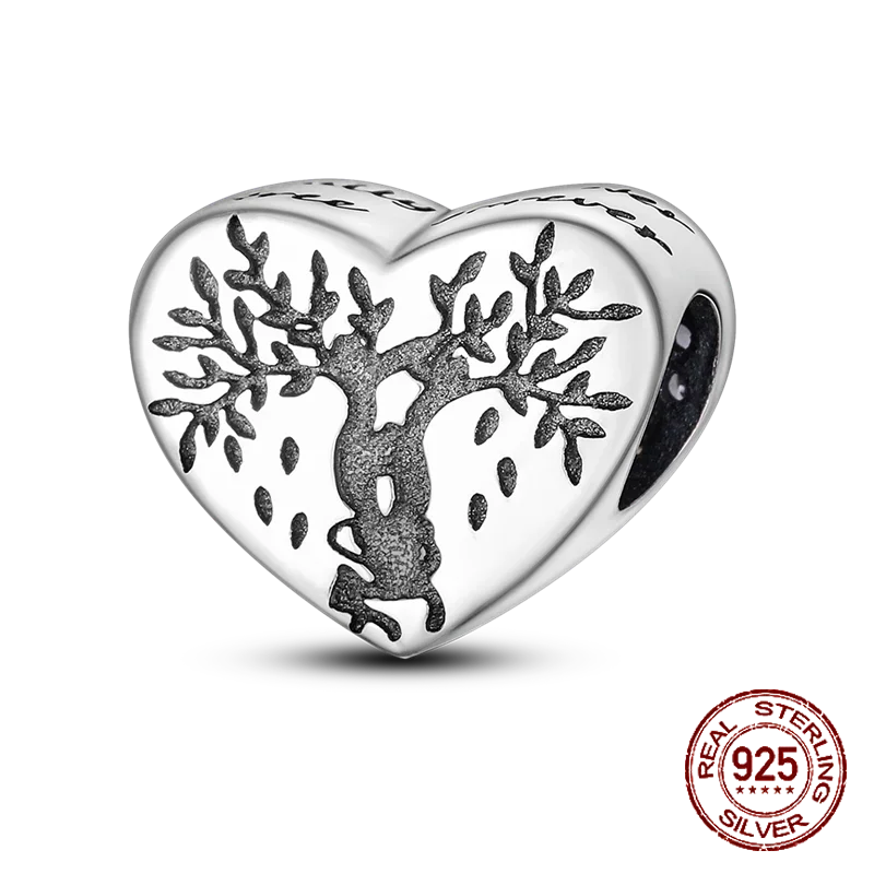 925 Sterling Silver Number & Puppy Family Beads Pendant | Fit 4mm Hole Bracelets