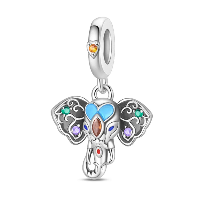 100% 925 Sterling Silver Teddy Bear, Kitten, Puppy & Elephant Luminous Firefly Charms | Sweet Beads Fit Pandora Bracelet Fine Jewelry