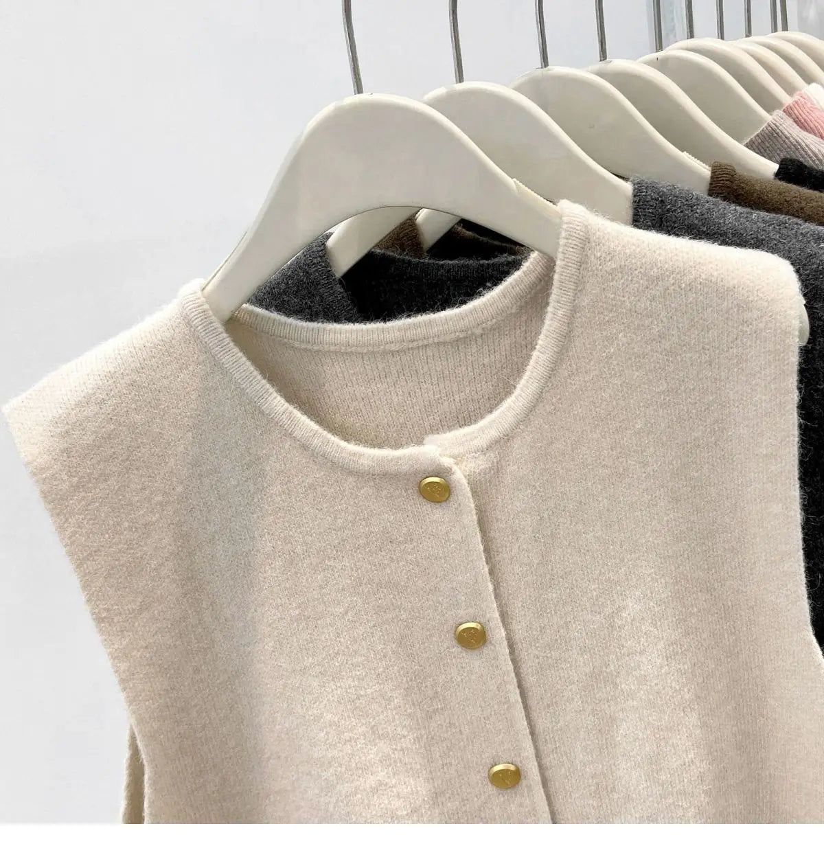 Women’s Knit Vest Cardigan Sweater | Sleeveless Button-Up Round Neck Casual Fashion Top