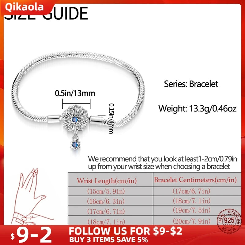 S925 Sterling Silver Snake Bone Chain Bracelet | Pandora Fit DIY Jewelry