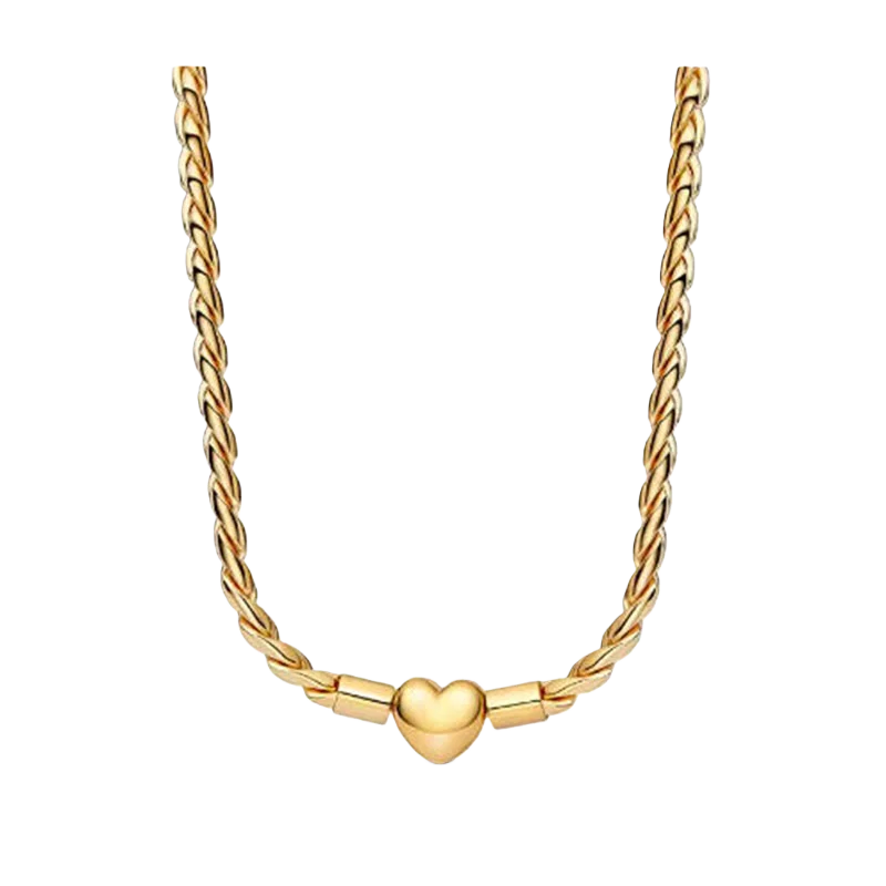 Popular 925 Sterling Silver Three-Color Heart & Ball Necklace | Women’s Exquisite Jewelry Gift