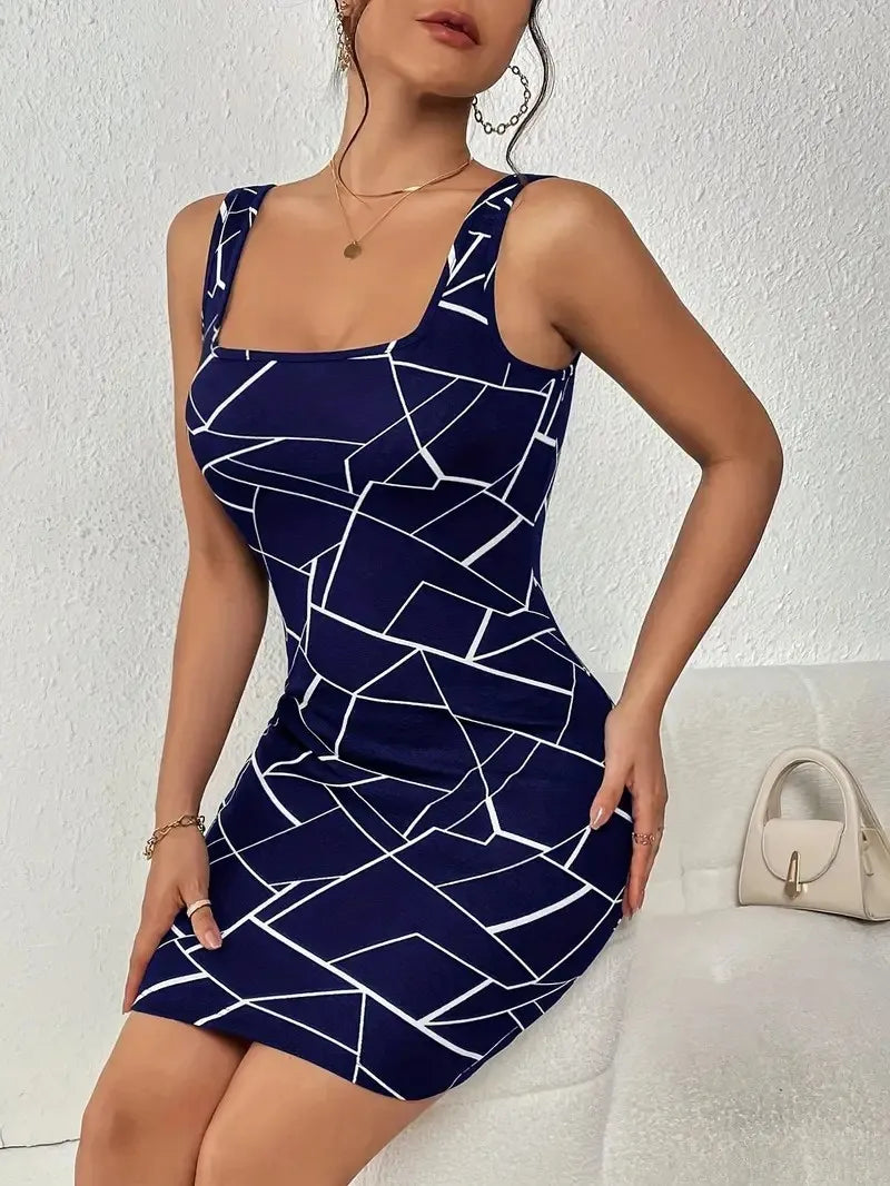 ✨ 2025 Summer New Arrival – Chic Camisole Dress 👗 Temperament Print for Women 🌸 European & American Style Sexy Trendy Dress