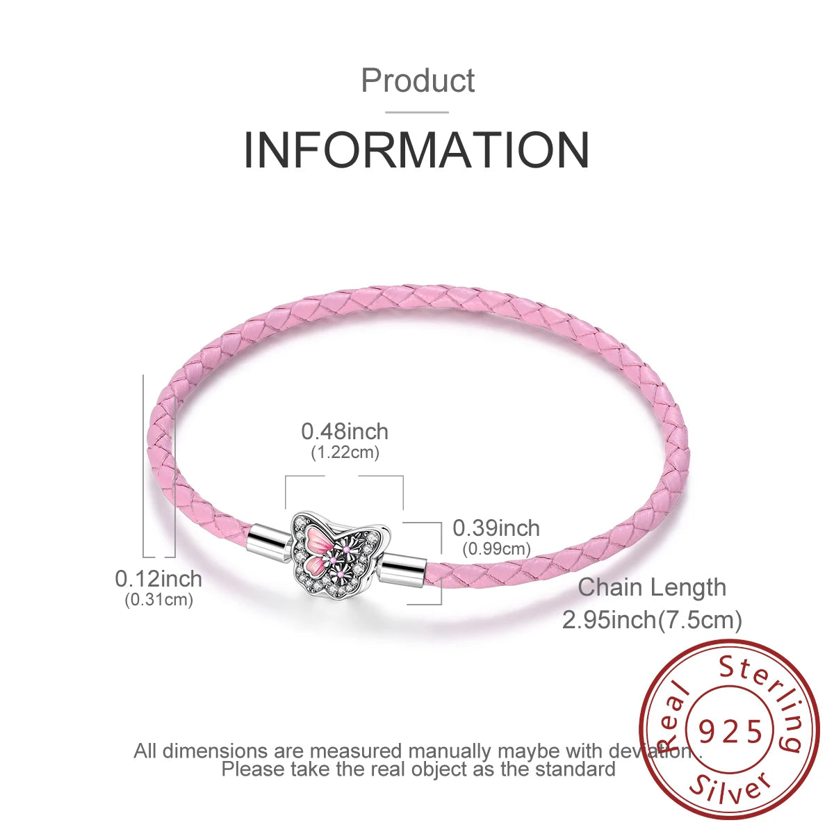 925 Sterling Silver Heart Shell Leather Rope Bracelet | Plait Design Fit Pandora Beads – Women’s Fashion Jewelry Gift