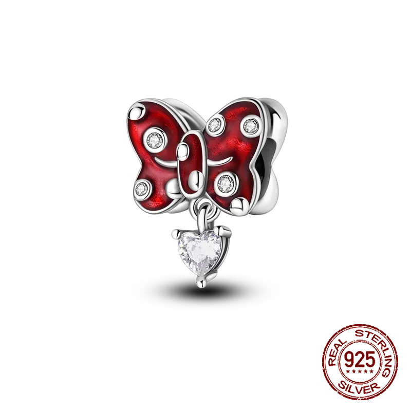 925 Sterling Silver Red Series Charms | Heart, Car & Strawberry Dangle Beads for Original Bracelet DIY Jewelry