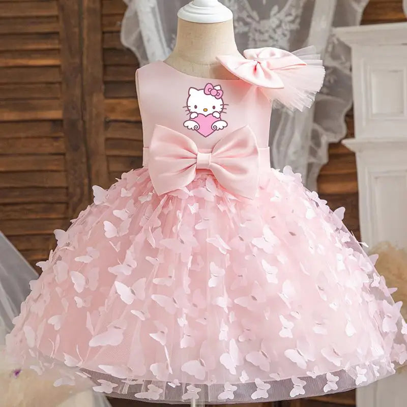 Hello Kitty Girl Butterfly Princess Dress – Birthday Party Outfit, Christmas & New Year Children Gift