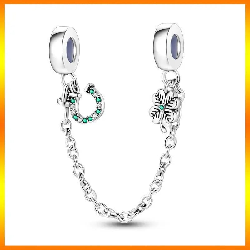 Star Moon & Evil Eye Chain Charm 🌙💙 925 Silver Bracelet Bead Women