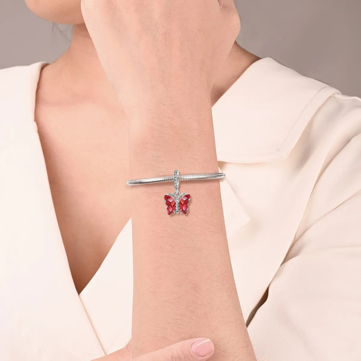 925 Sterling Silver Red Heart Charms | Apple, Rose & Gift Box Beads Fit Original Bracelet Necklace Women Jewelry