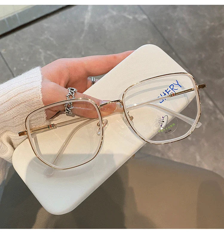 Transparent Computer Glasses – Unisex Polygon Frame Anti Blue Light Eyewear | Optical Spectacle Eyeglass
