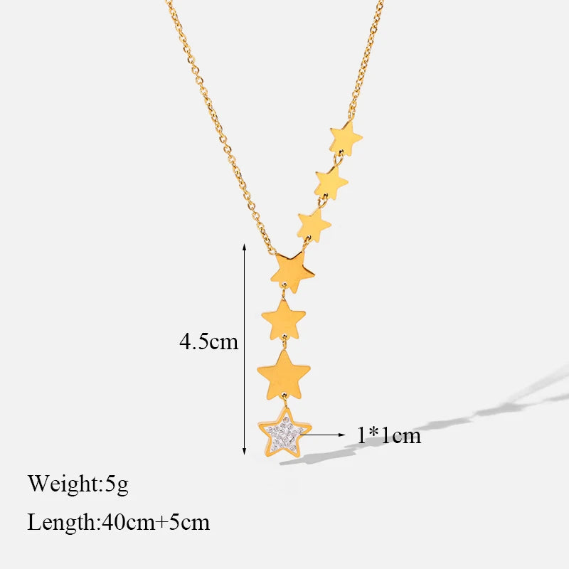 GANEMLY 316L Stainless Steel Water Drop Pendant Necklace – 18K Gold Plated Trendy Women’s Jewelry Gift