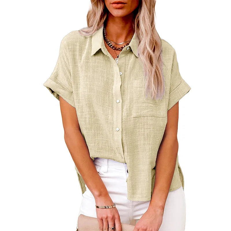 Women’s Cotton Linen T-Shirt | Summer Loose Fit Top | Casual Streetwear Blouse for Ladies