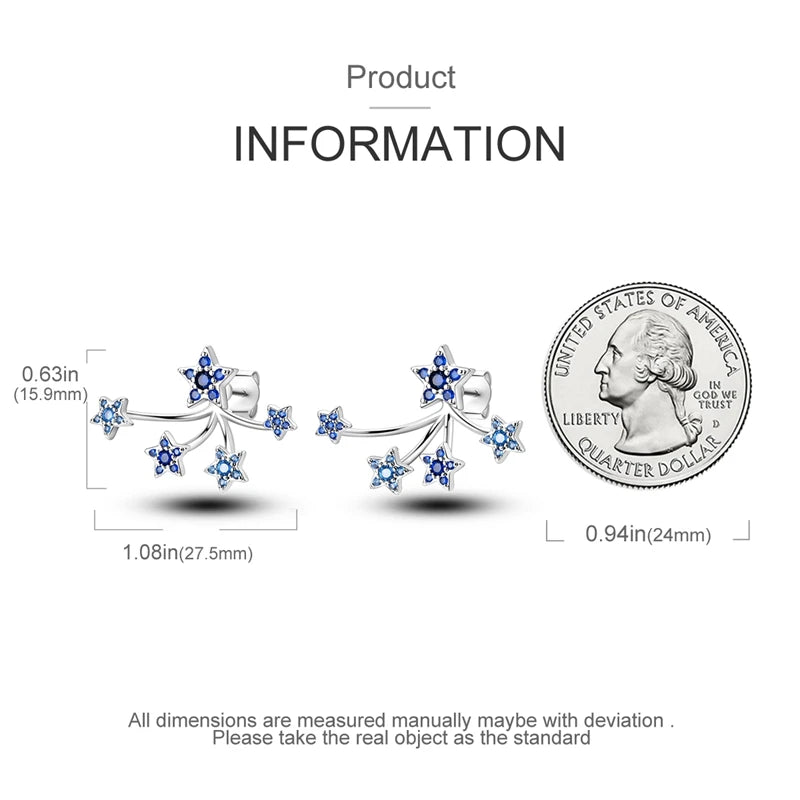 925 Sterling Silver Star Moon Unicorn Earrings | Pave CZ Women’s Fashion & Anniversary Jewelry