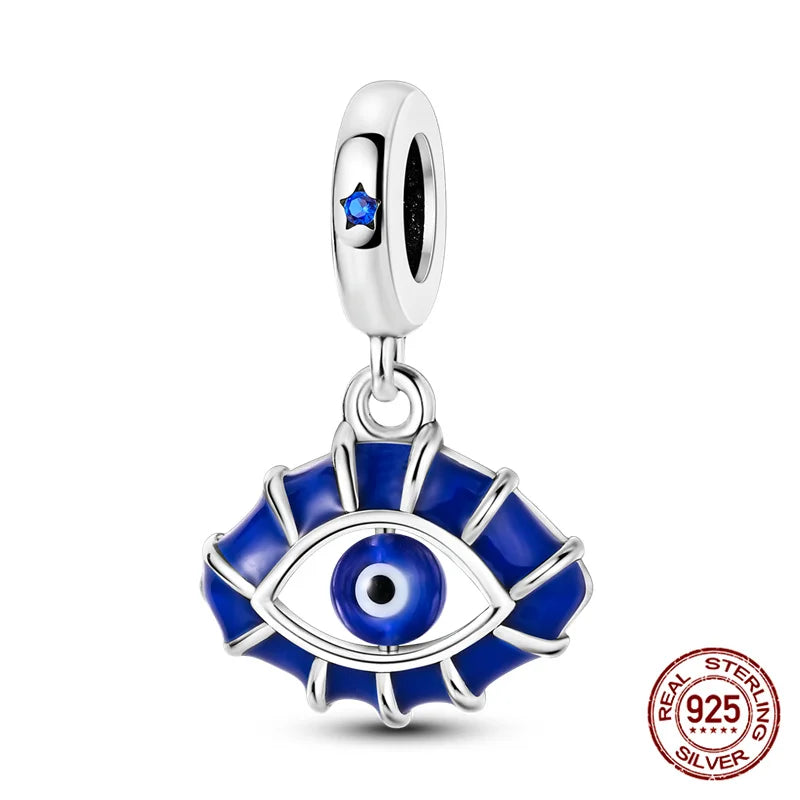 925 Sterling Silver Blue Zircon Evil Eye Charm | Original Devil Eye Series Bead Fits Pandora Bracelet – Women’s DIY Jewelry Gift