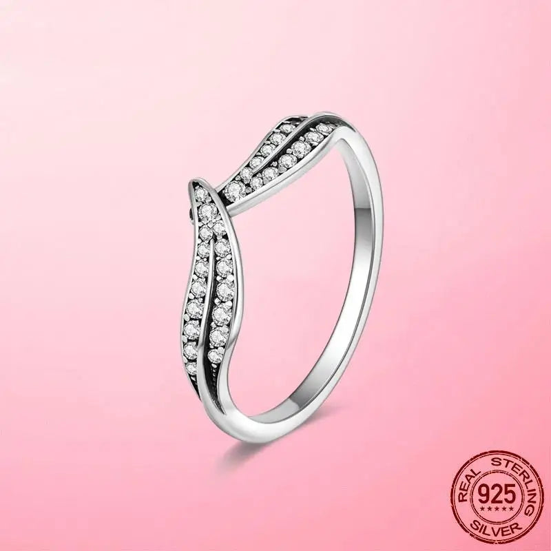 925 Sterling Silver Cocktail Ring Set for Women | CZ Zircon Pave Bridal Wedding & Engagement Jewelry