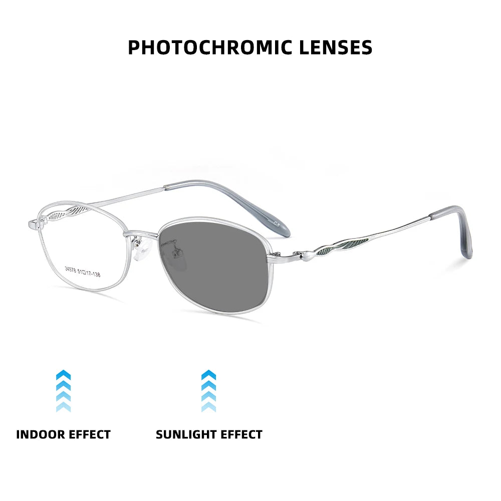 Luxury Pink Photochromic Glasses 👓 Women’s Fashion Reading Sunglasses