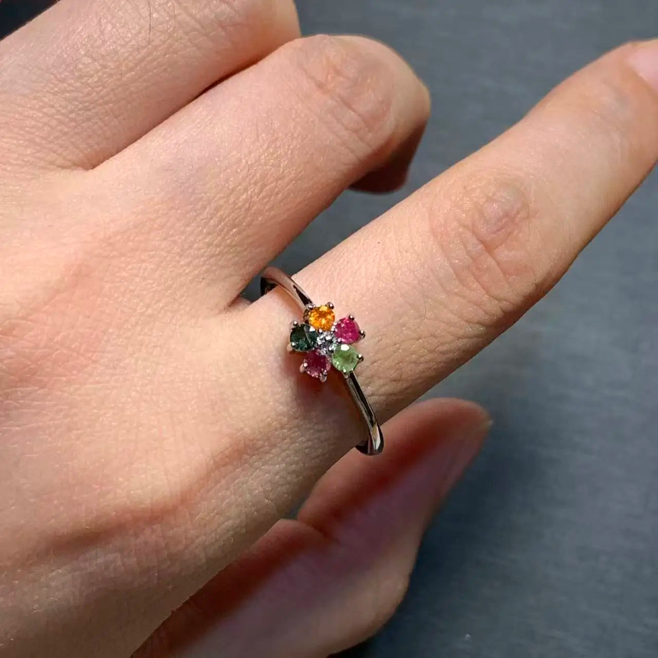 New Arrival Natural Tourmaline Stone Ring – Elegant Copper Jewelry Gift for Women