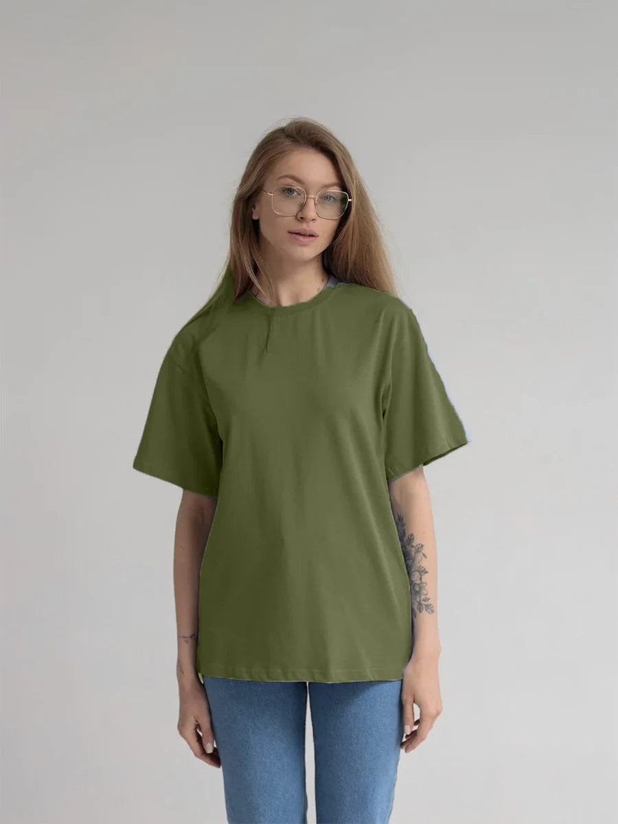 Botvotee 21 Colors Oversized Basic T-Shirts for Women | 100% Cotton Casual Summer Tops | Solid Color Loose Fit Tees
