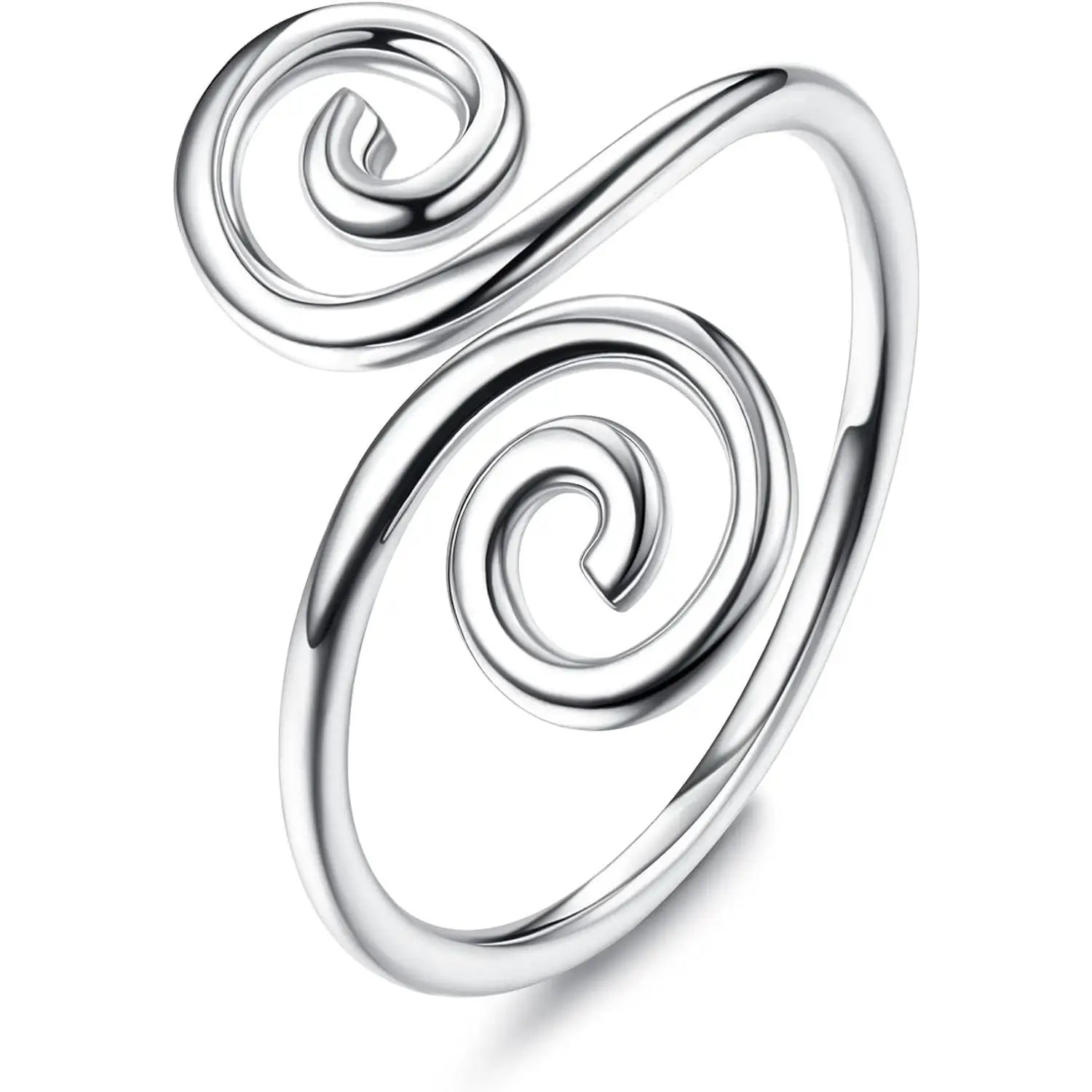 Fansilver S925 Sterling Silver Adjustable Toe Rings for Women – White Gold Plated Flower Summer Beach Foot Jewelry