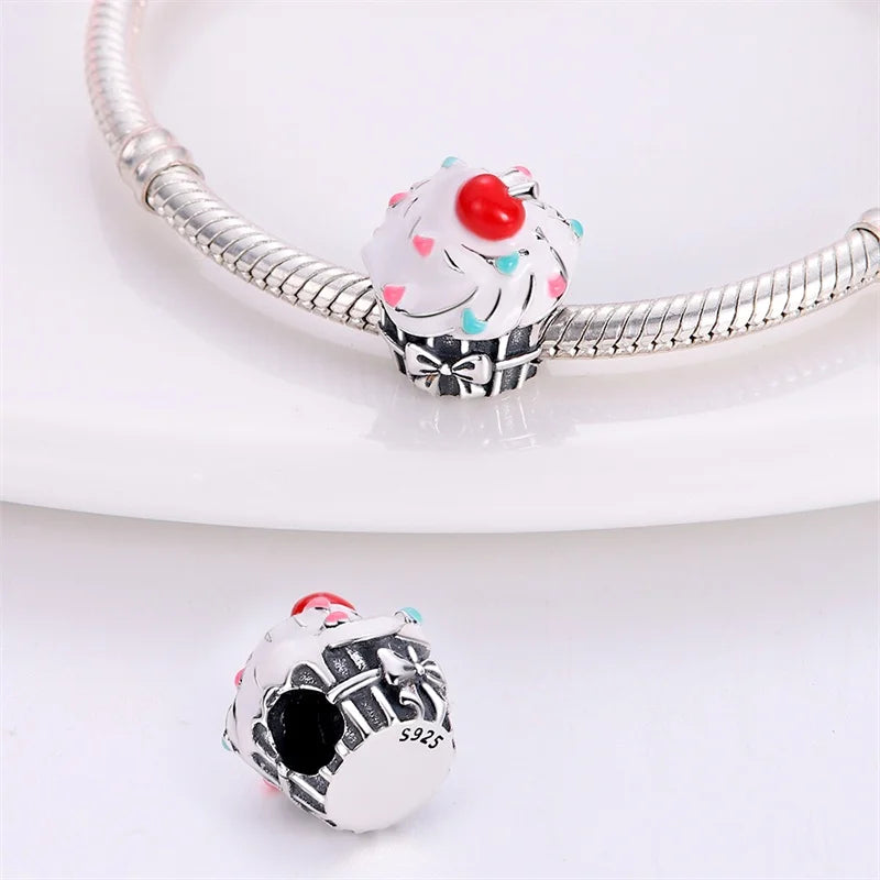 925 Sterling Silver Chocolate & Coffee Charm Beads | Fits Original Pandora Bracelet | DIY Jewelry Souvenir Gift