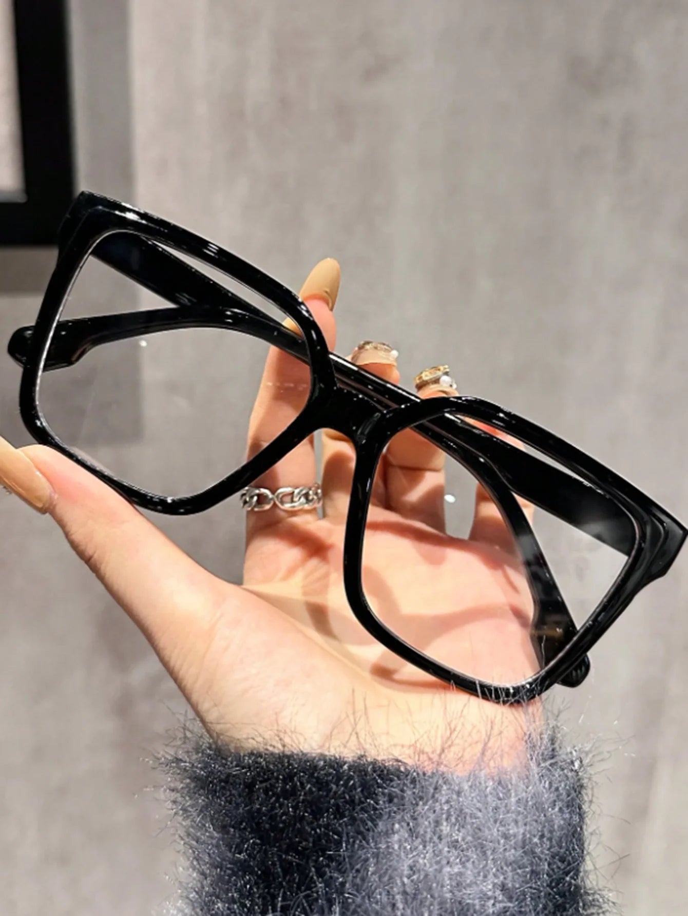 1Pc/2Pcs/3Pcs/4Pcs Elegant Geometric Glasses – Simple & Stylish Transparent Lenses | Daily Office & Reading Eyewear