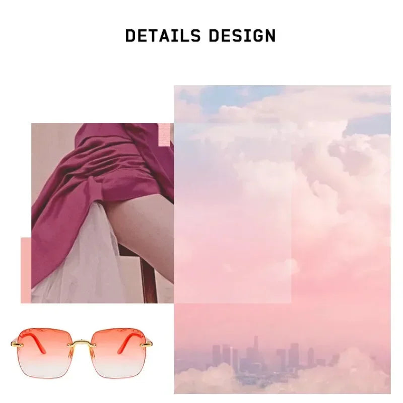 2024 New Rimless Women's Sunglasses – Fashion Gradient Lenses with Alloy Legs | Classic Designer UV400 Sun Shades