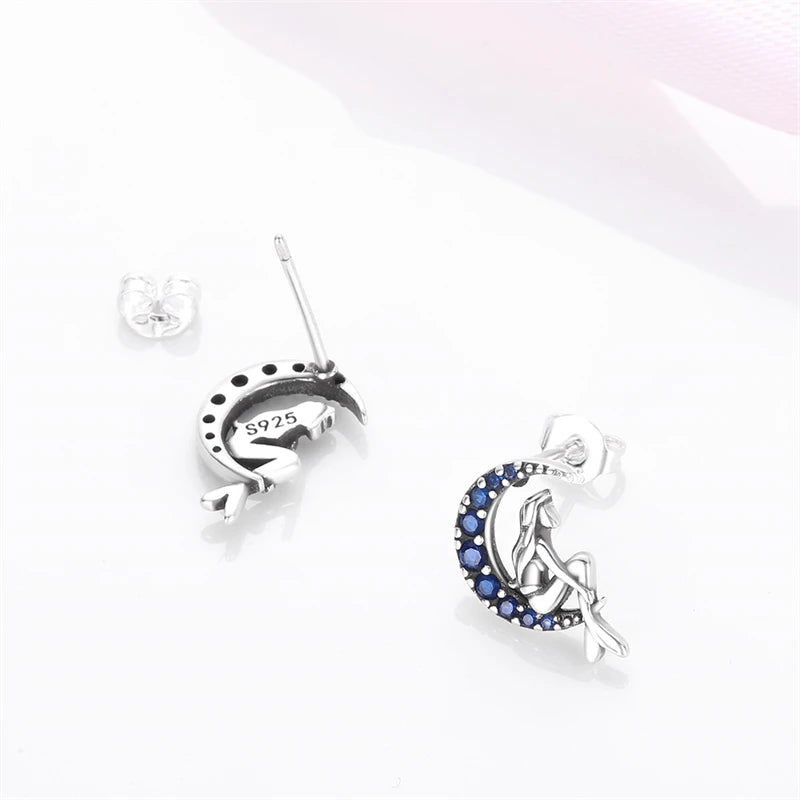 Luxury 925 Sterling Silver Ocean Mermaid Earrings | Pave CZ Fine Jewelry for Women