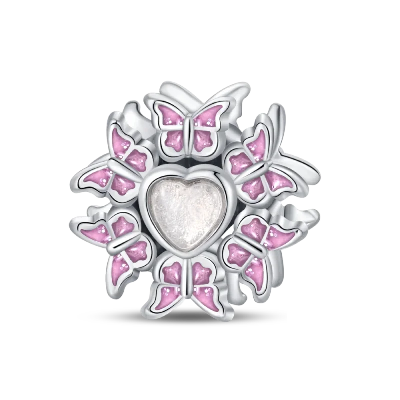 925 Sterling Silver Blue Series Charm | Dragonfly, Butterfly, Bird & Pansy Flower Pendant for 4MM Bracelet